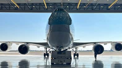 Eine Boeing 747-8I, die einst für Korean Air flog, vor der Umrüstung zum "Doomsday Plane".