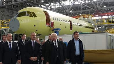 Russischer Passagierjet Jakowlew MS-21-310 in der Endmontage.