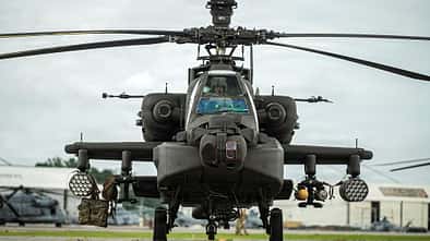 AH-64E Apache Kampfhubschrauber Ansicht von vorne