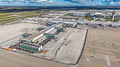 Luftaufnahme des Flughafens München MUC