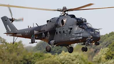 Mil Mi-24 der ungarischen Luftwaffe in Aktion.