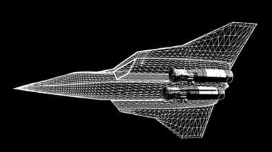Eumet New Generation Fighter mit Triebwerken Rendering 