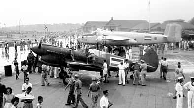 Ausstellung und Vorstellung auf der Java Airshow am 9. März 1947