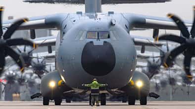Die vorerst letzte A400M der Luftwaffe in Wunstorf.