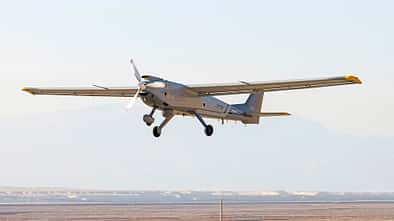 Hermes 650 Drohne von Elbit Systems während eines Testflugs