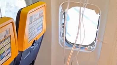 Geplatztes Fenster auf Ryanair-Flug nach Memmingen.