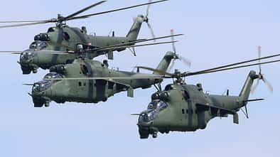 Mil Mi-24 der polnischen Streitkräfte in Aktion.