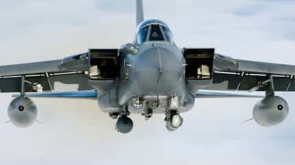Tornado,GR4,Jet Aircraft,25 Squadron,25 Sqn ,Jet,Aircraft,Equipment,RAF,Royal Air Force A Tornado GR4 from 125 Squadron based at RAF Lossiemouth soars high above the clouds