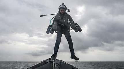 flight suit,flying,jet suit,jetpack,tech,Patrol Vessel,HMS Dasher,Gravity x,Innovative technology,Trial GRAVITY X TRIAL THEIR JET SUIT FROM ROYAL NAVY VESSEL