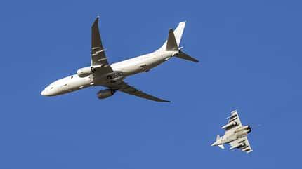 Poseidon MRA1 der RAF trifft am 4. Februar 2020 in Kinloss ein