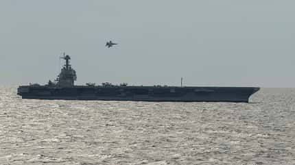 USS "Gerald R. Ford" Flugzeugstart- und Landeversuche im Januar 2020.