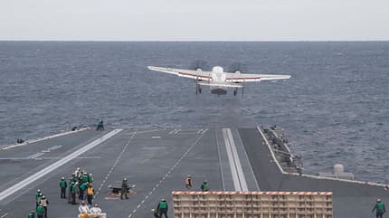 USS "Gerald R. Ford" Flugzeugstart- und Landeversuche im Januar 2020.