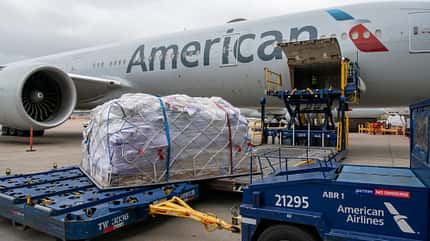 American Airlines, AA, 777-300, FRA, Cargo, Fracht, Eine Boeing 777-300 flog am 20. März 2020 den ersten reinen Frachtflug von American Airlines seit 1984.