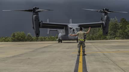 V-22, Osprey, Bell, Boeing, SOCOM, CV-22B Eine CV-22B für das Special Operations Command war im Juni 2020 die 400. von Bell Boeing ausgelieferte Osprey.