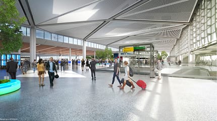 Flughafen Newark, Terminal 1,Aerial, Landside