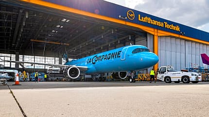 Lufthansa Technik AG, Wartung, Instandhaltung, Überholung Lufthansa Technik, BUD, Budapest, WiFi, ViaSat, FlexMod, Airbus, A321 NEO, A321NX-252, F-HNCO, La Compagnie,