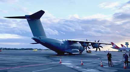 A400M, Airbus, Luxemburg, Die von Luxemburg bestellte A400M wurde am 7. Oktober 2020 nach Findel geflogen.