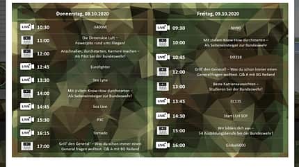 Bundeswehr, Dimension Luft, Programm, Nordholz Virtuelle Karrieremesse "Dimension Luft" der Bundeswehr in Nordholz: Das Programm.