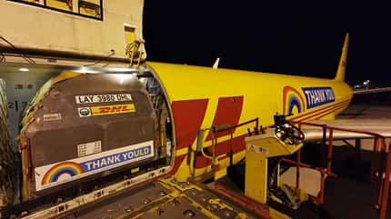 757, Frachter, DHL, Boeing 757 Frachttor.
