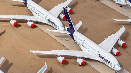 Teruel, A380, 747, A340-600, Lufthansa, Flugzeugfriedhof, Storage, einmotten, Graveyard