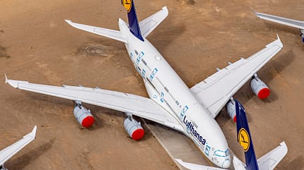 Teruel, A380, 747, A340-600, Lufthansa, Flugzeugfriedhof, Storage, einmotten, Graveyard