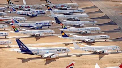 Teruel, A380, 747, A340-600, Lufthansa, Flugzeugfriedhof, Storage, einmotten, Graveyard