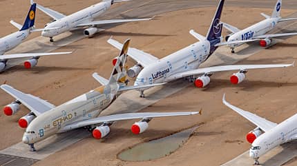 Teruel, A380, 747, A340-600, Lufthansa, Flugzeugfriedhof, Storage, einmotten, Graveyard