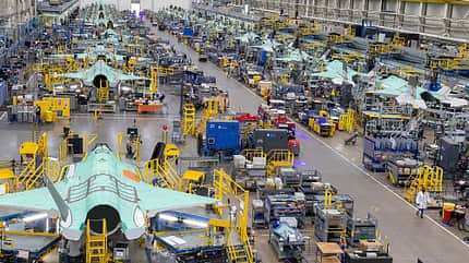 F-35, Lockheed Martin, USAF Die F-35-Produktionslinien bei Lockheed Martin in Fort Worth, Texas.