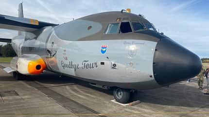 Transall,Flugzeug,Transportflugzeug,Militär,Militärflugzeug,Bundeswehr,Luftwaffe,Sonderlackierung,Sonderbemalung,Goodbye Transall Tour,C-160 Transall