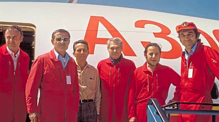 Airbus, A300B Erstflug Crew