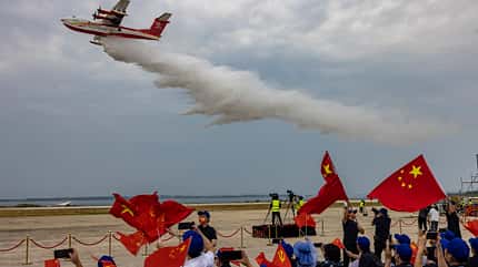 China's AG600M Firefighting Aircraft Completes Water Scooping And Dropping Tests