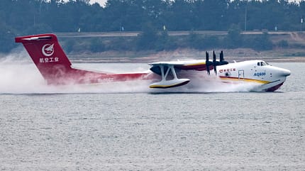 China's AG600M Firefighting Aircraft Completes Water Scooping And Dropping Tests