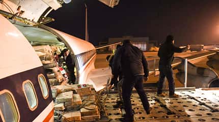 Erdbeben, Aleppo, Syrien, Luftbrücke, Iran, Qeshm, 747, 707, Il76 SYRIA-IRAN-QUAKE-AID