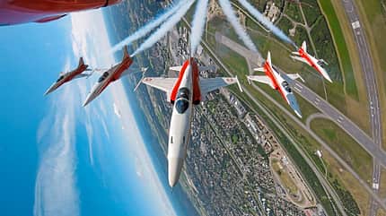 Schweiz, Tiger, F-5, F5, Patrouille Suisse, Militär, Luftwaffe, Retro, Training, Zieldarstellung, F-35