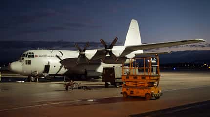 Lockheed, C-130, Hercules, Transporter, Bundesheer, Österreich Lockheed C-130 des Bundesheeres beim Start.