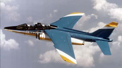 Alpha Jet im Flug von oben