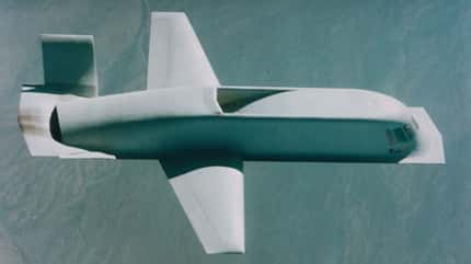 Tacit Blue, groom lake, area 51, stealth, geheim, us air force, northrop, b-2, tanrkappe, dayton usaf museum Tacit Blue fliegend von oben