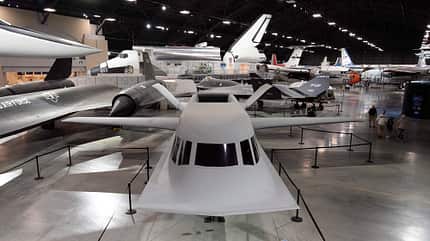 Tacit Blue, groom lake, area 51, stealth, geheim, us air force, northrop, b-2, tanrkappe, dayton usaf museum Tacit Blue im Museumshangar von vorne