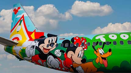 walt Disney, sonderanstrich, boeing 737, alaska airlines, mickey maus, donald duck, disneyland Disney-737 von Alaska Airlines Detail Heck