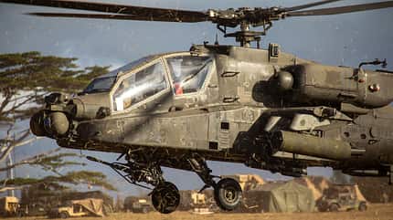 US Army, Hawaii, kampfhubschrauber, Boeing, ah-64, ah64, apache, manöver AH-64 Apache im Gelände Detail