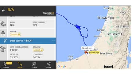 MQ-9, Israel, gaza, us air force, reaper Flightradar Karte Flugweg