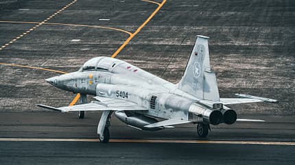 F-5F Tiger rollend von hinten