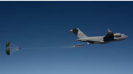 ICBM, Raketenabwehr, US missile defense agency, ground-based midcourse defense, gmd, boeing, c-17, globamaster Abwurf Rakete aus C-17