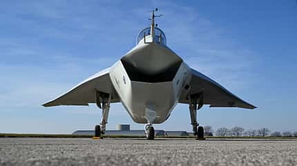 National Museum U.S. Air Force, dayton, jsf, joint strike fighter, boeing, x32, x-32A, kampfflugzeug Boeing X-32A im Freien Frontansicht