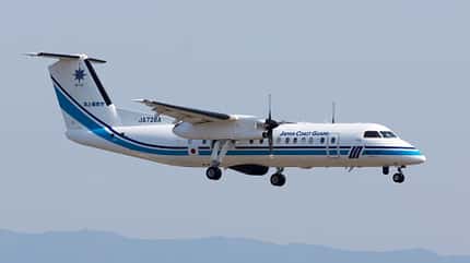 Dash 8, DHC-8, Küstenwache, Japan, A350, unfall Dash 8 Küstenwache Japan bei der Landung