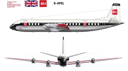 Vickers, Vanguard, BEA, TCA, Propeller, Historie, Geschichte, Turboprop