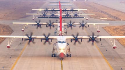 Vier Flugboote Avic AG600M aus China im Flugtest.