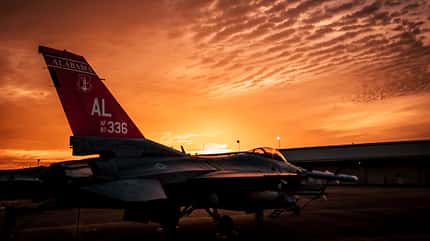 F-16 Alabama Air National Guard Sonnenuntergang