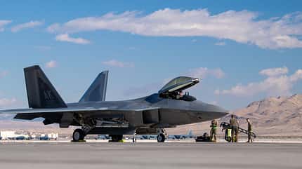 Red Flag, bamboo Eagle, US Air Force, B-2, Spirit, Nellis AFB F-22 auf Abstellfläche