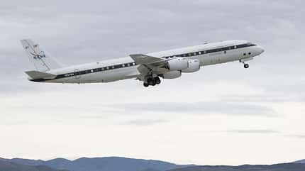 NASA, boeing, 777, dc8, dc-8, langley DC-8 NASA beim Start